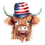 HIGHLAND COW PATRIOT TOP HAT