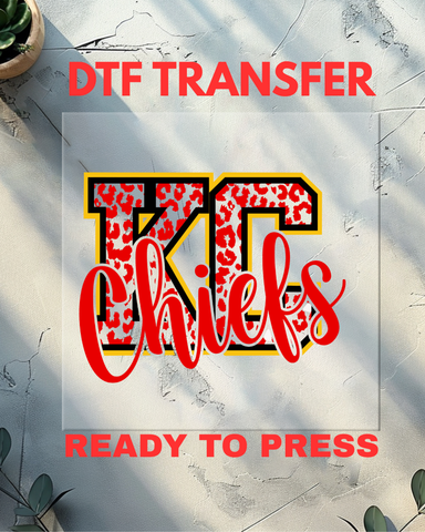 KC Chiefs leopard - DTF Transfer - Ready to Press