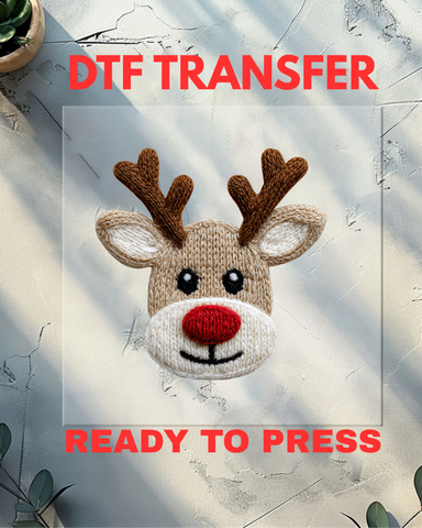 Reindeer Faux Yarn - DTF Transfer - Ready to Press