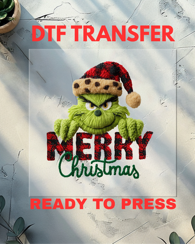 Green Monster Faux Yarn - DTF Transfer - Ready to Press