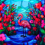 Flamingo pink blue