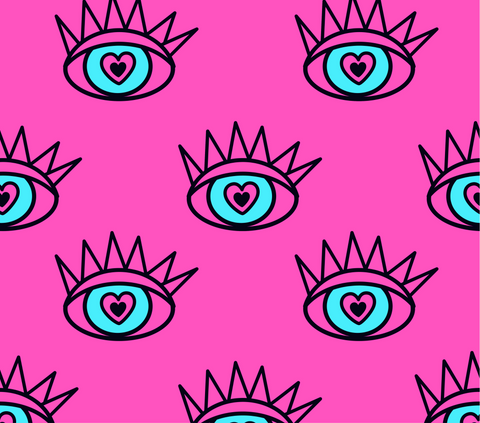 Evil eye pink blue