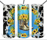 cow sunflower blue