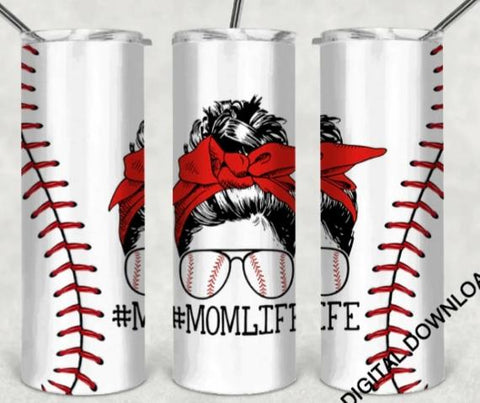 BASEBALL MOM RED WHITE BLACK