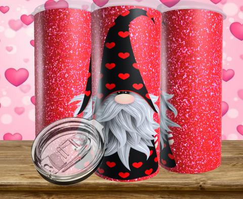 gnome red glitter background