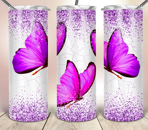 butterflies and glitter fuschia