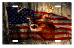 deer with flag license plate transfer