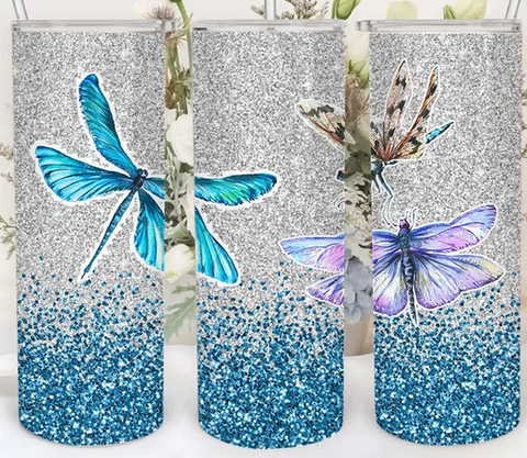 dragonfly blue glitter