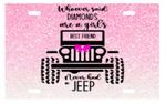 jeep pink diamond are a girls best friend license plate transfer