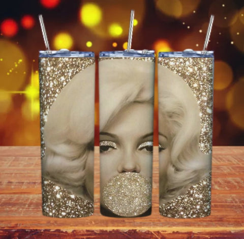 marilyn gold glitter bubble