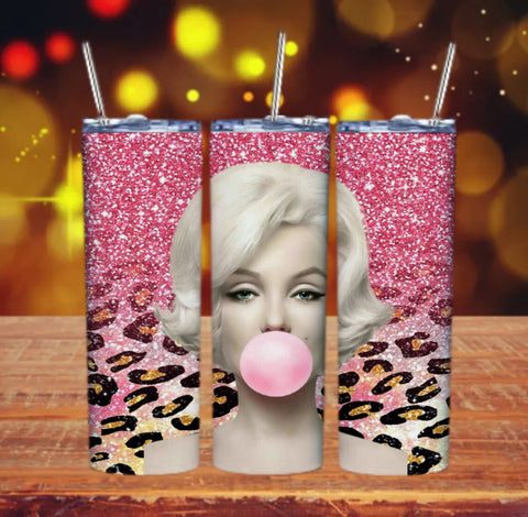 marilyn pink leopard bubble glitter