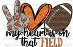 My heart is on that field football orange glitter