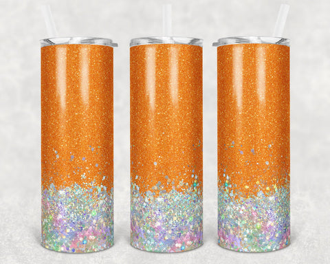 orange silver glitter