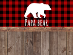 papa bear buffalo plaid