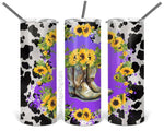 purple cow sunflower boots